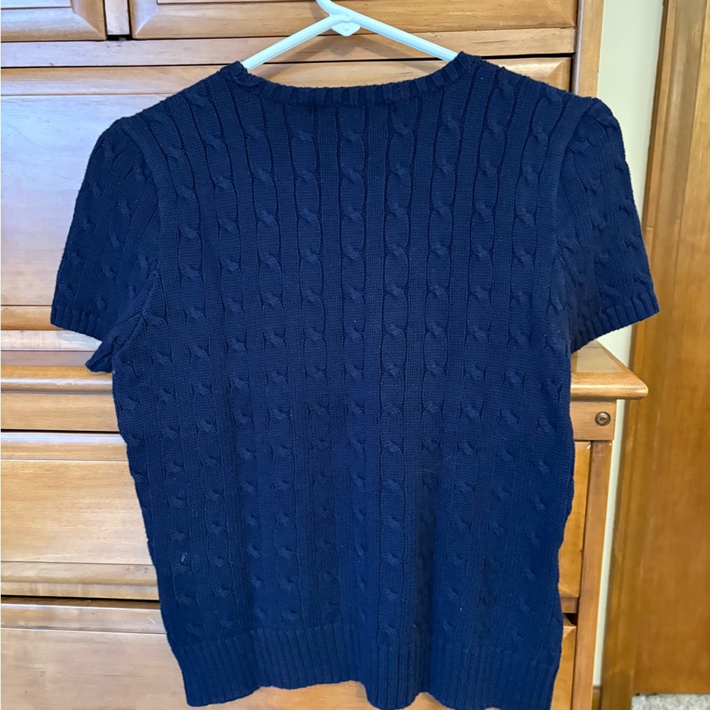 Polo by Ralph Lauren Navy Cable-Knit Crewneck Sweater - Picture 3 of 5